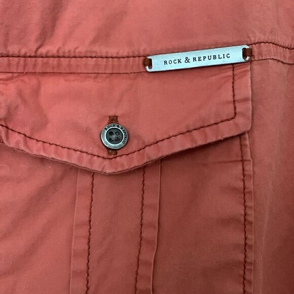 Rock Republic Cotton Short Sleeve Button Down Shirt Men’s Size L - Picture 5 of 9